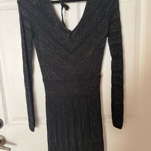 Elegant Black Glitter . Classy, form fitting .  Gorgeous GUESS Dress.